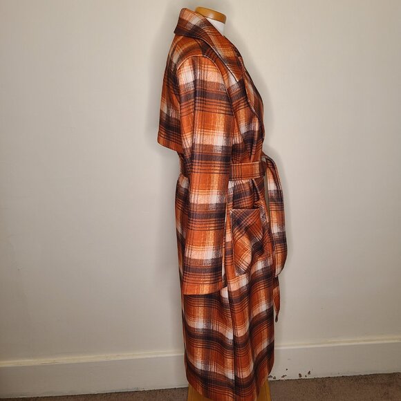 NVLT Plaid Belted Lined Trench Coat - Size Large NWT - Picture 4 of 8